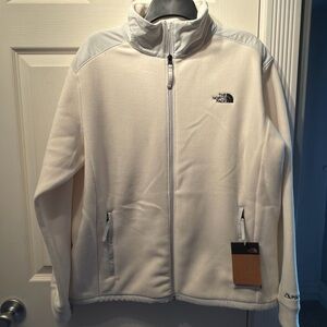 The North Face White Fleece Jacket with Light Gray Accents